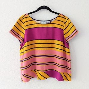 Maeve Anthropologie Bennet Striped Mustard Top 8